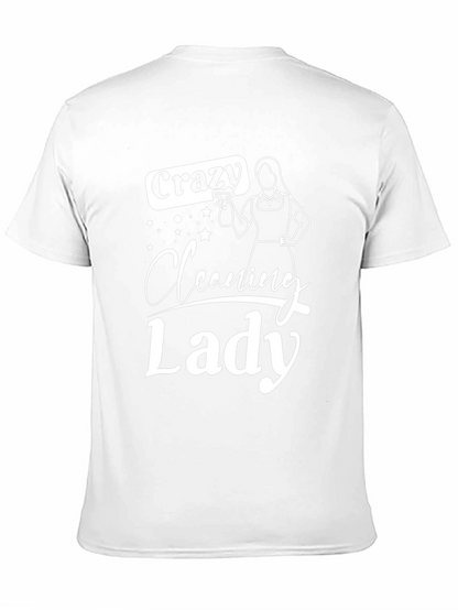 Camiseta Negra Crazy Cleaning Lady