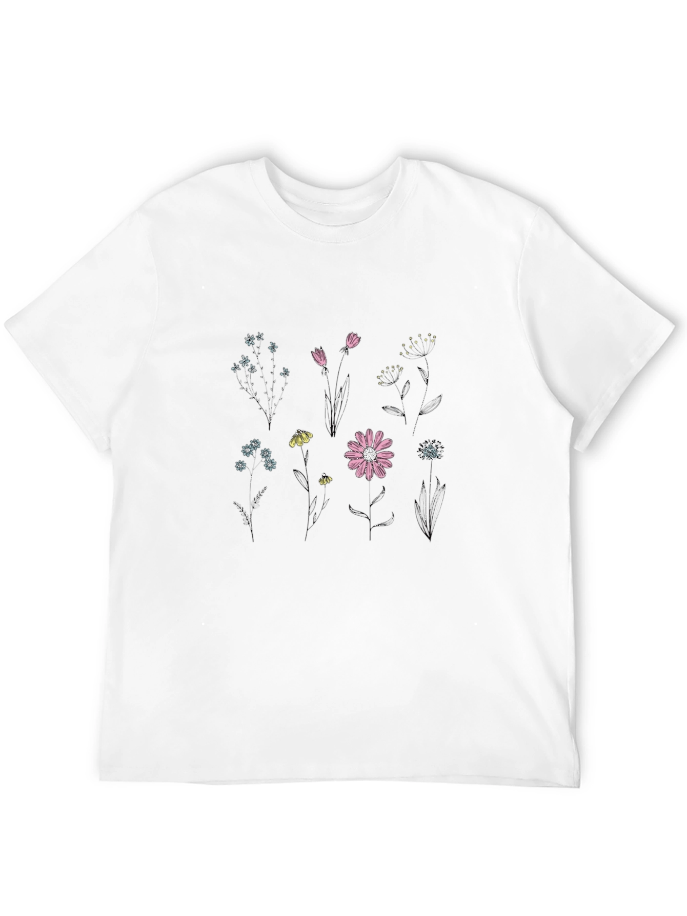 Camiseta Negra con Diseño Floral para Hombre