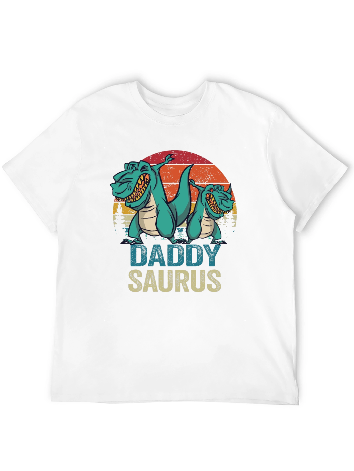 Camiseta Daddy Saurus Negra para Hombre