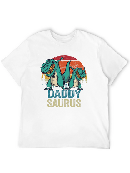 Camiseta Daddy Saurus Negra para Hombre