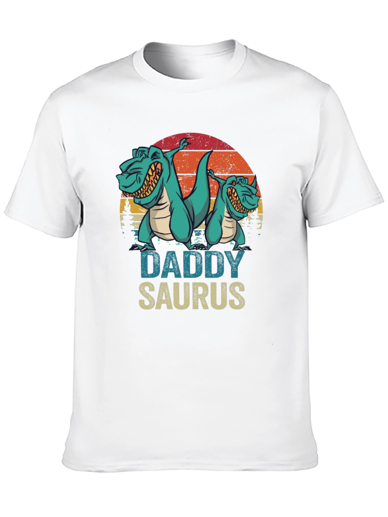 Camiseta Daddy Saurus Negra para Hombre