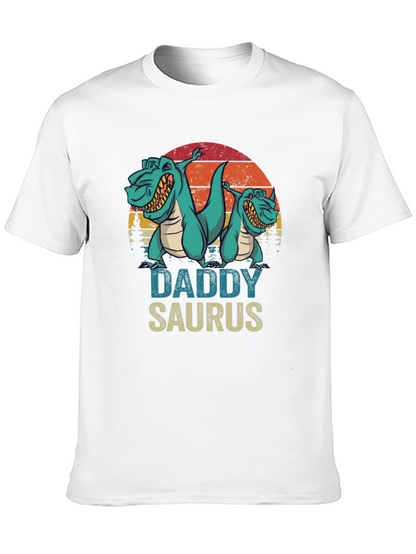 Camiseta Daddy Saurus Negra para Hombre