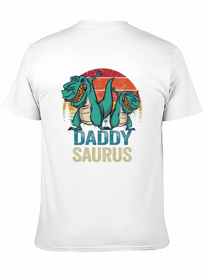 Camiseta Daddy Saurus Negra para Hombre