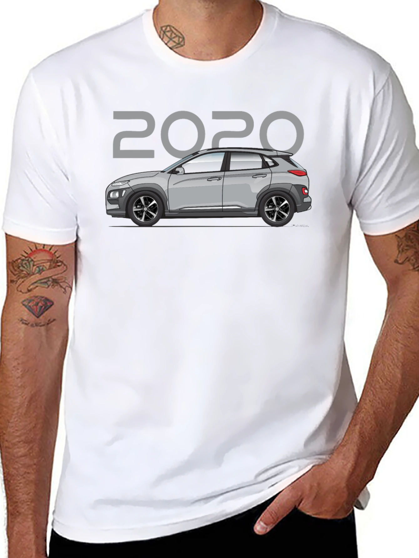 Camiseta Negra 2020 Coche Hyundai Kona - Estilo Casual