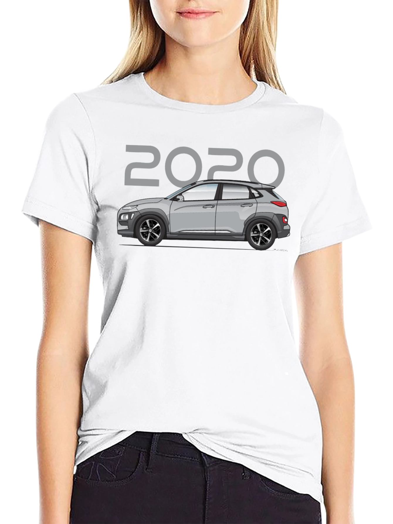 Camiseta Negra 2020 Coche Hyundai Kona - Estilo Casual