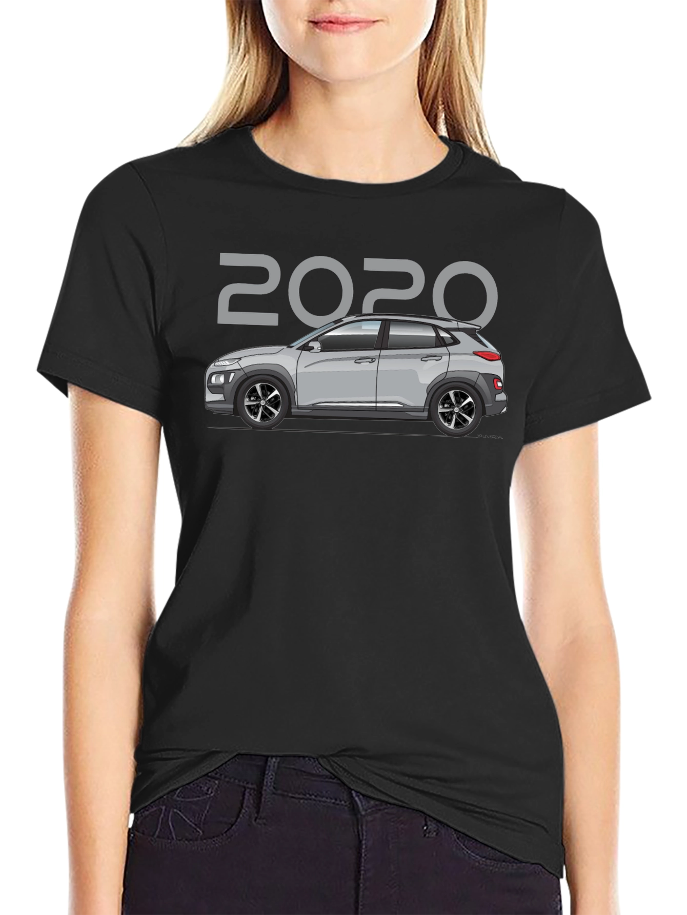 Camiseta Negra 2020 Coche Hyundai Kona - Estilo Casual