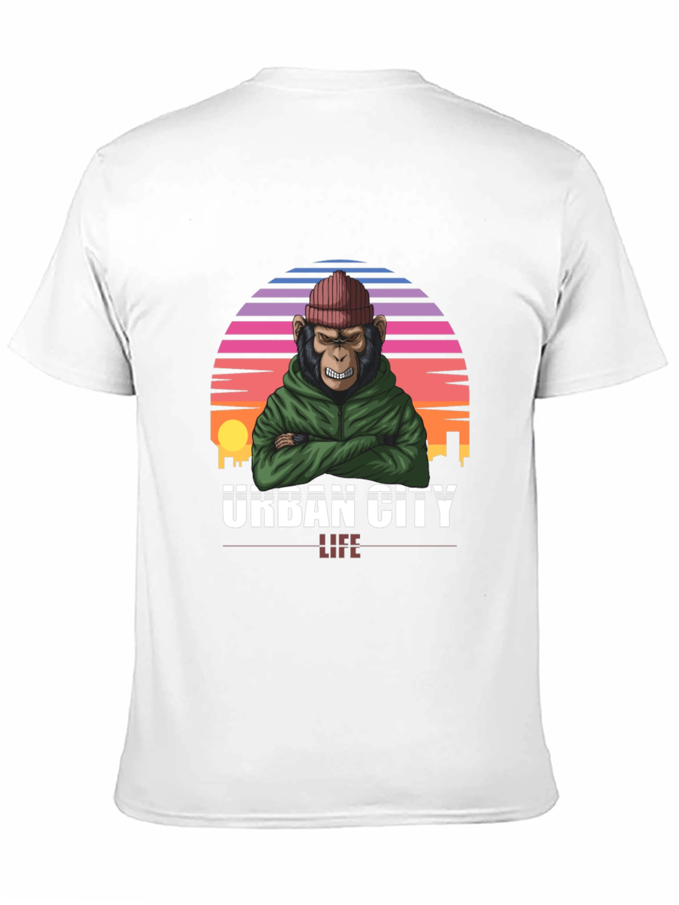Camiseta Urbana con Estampado de Mono