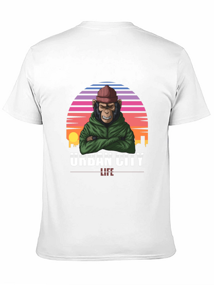 Camiseta Urbana con Estampado de Mono