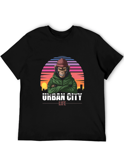 Camiseta Urbana con Estampado de Mono