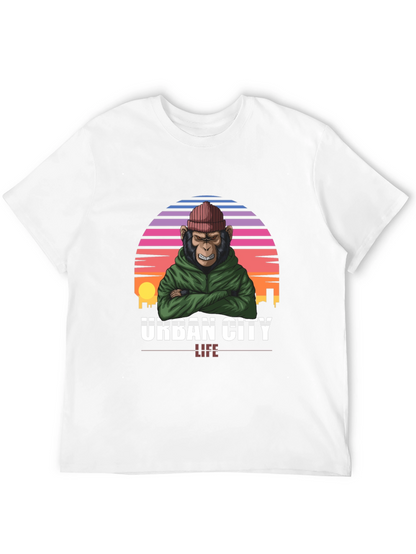 Camiseta Urbana con Estampado de Mono