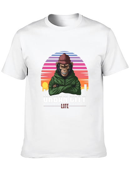 Camiseta Urbana con Estampado de Mono