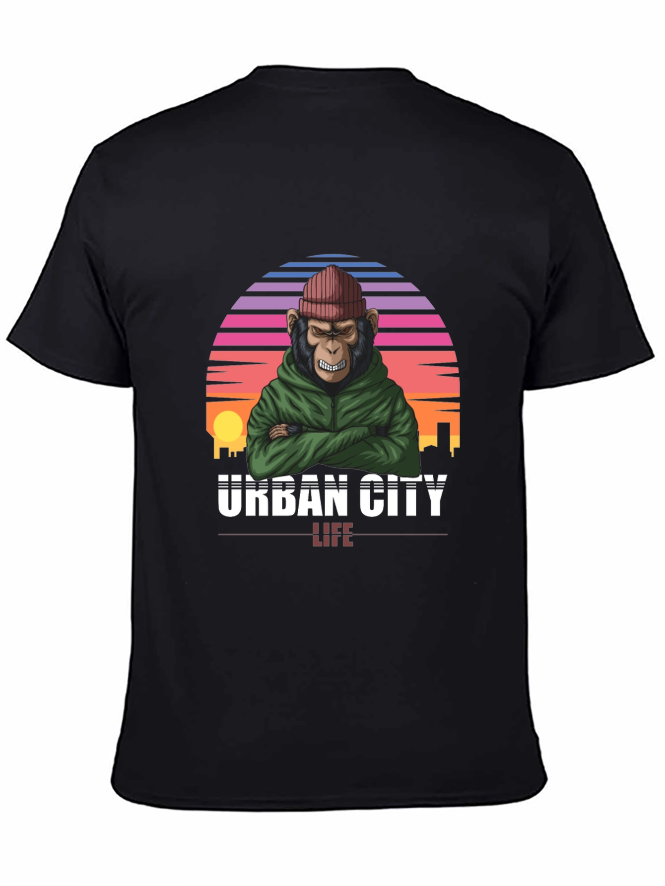 Camiseta Urbana con Estampado de Mono