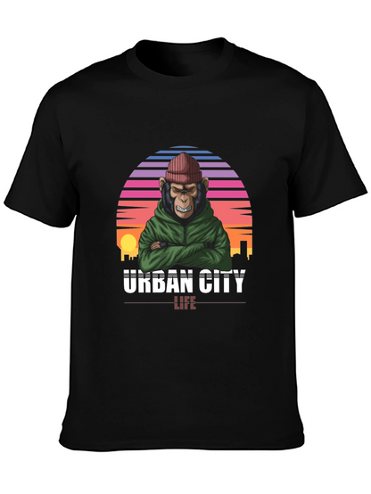 Camiseta Urbana con Estampado de Mono