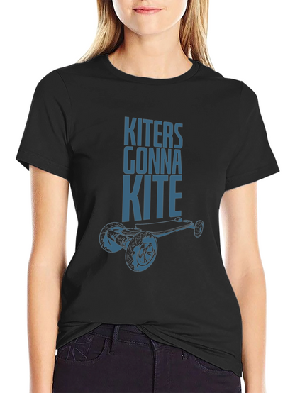 Camiseta Negra Kiters Gonna Kite para Amantes del Skate