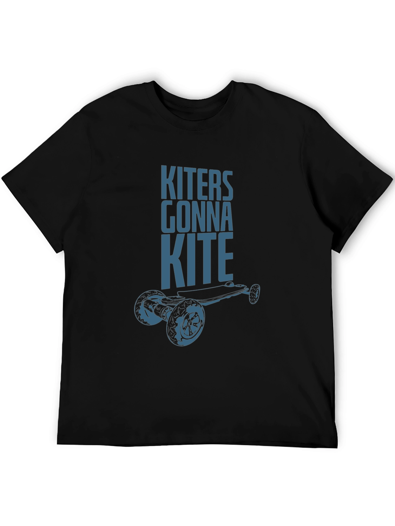 Camiseta Negra Kiters Gonna Kite para Amantes del Skate