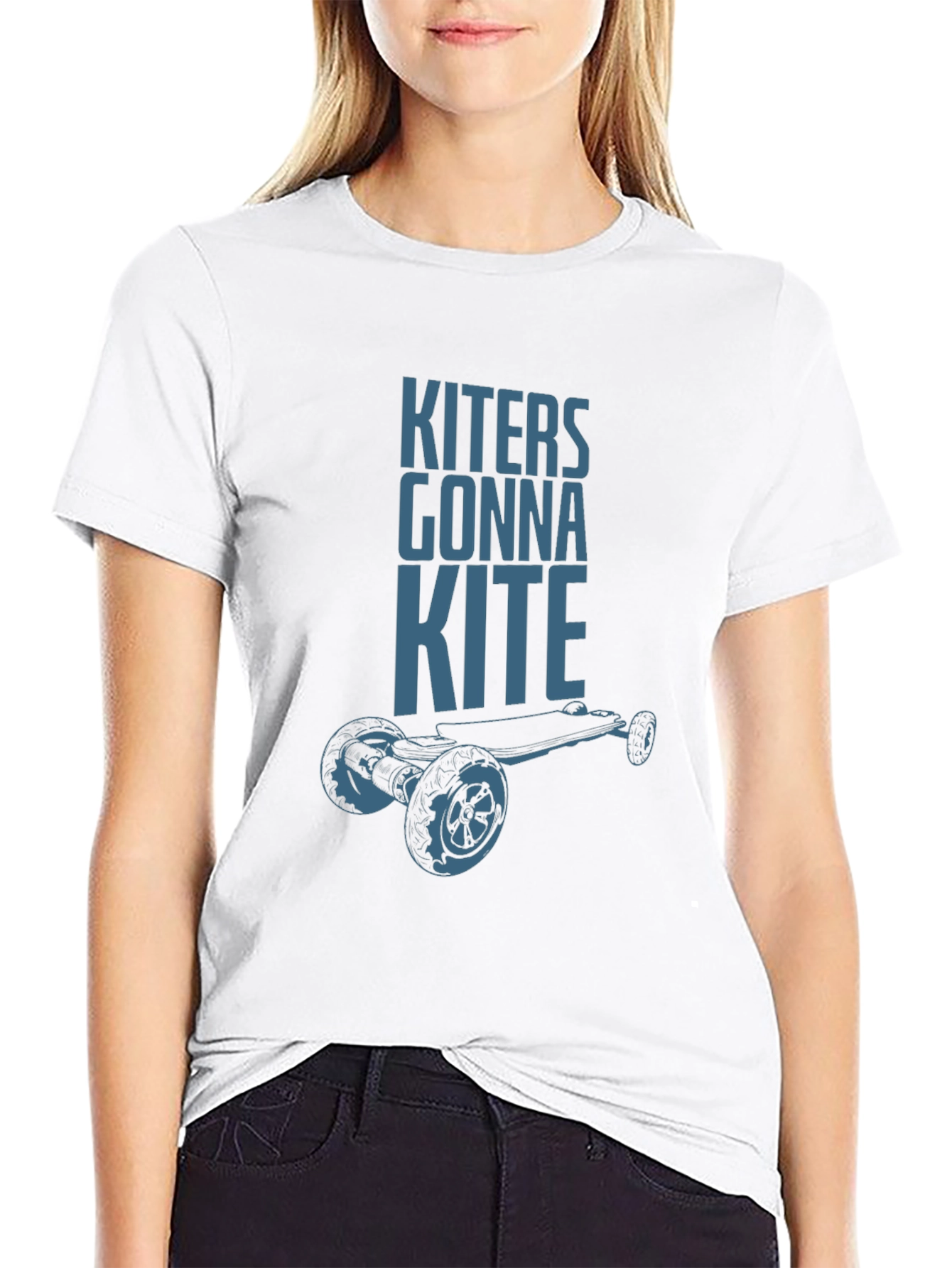Camiseta Negra Kiters Gonna Kite para Amantes del Skate