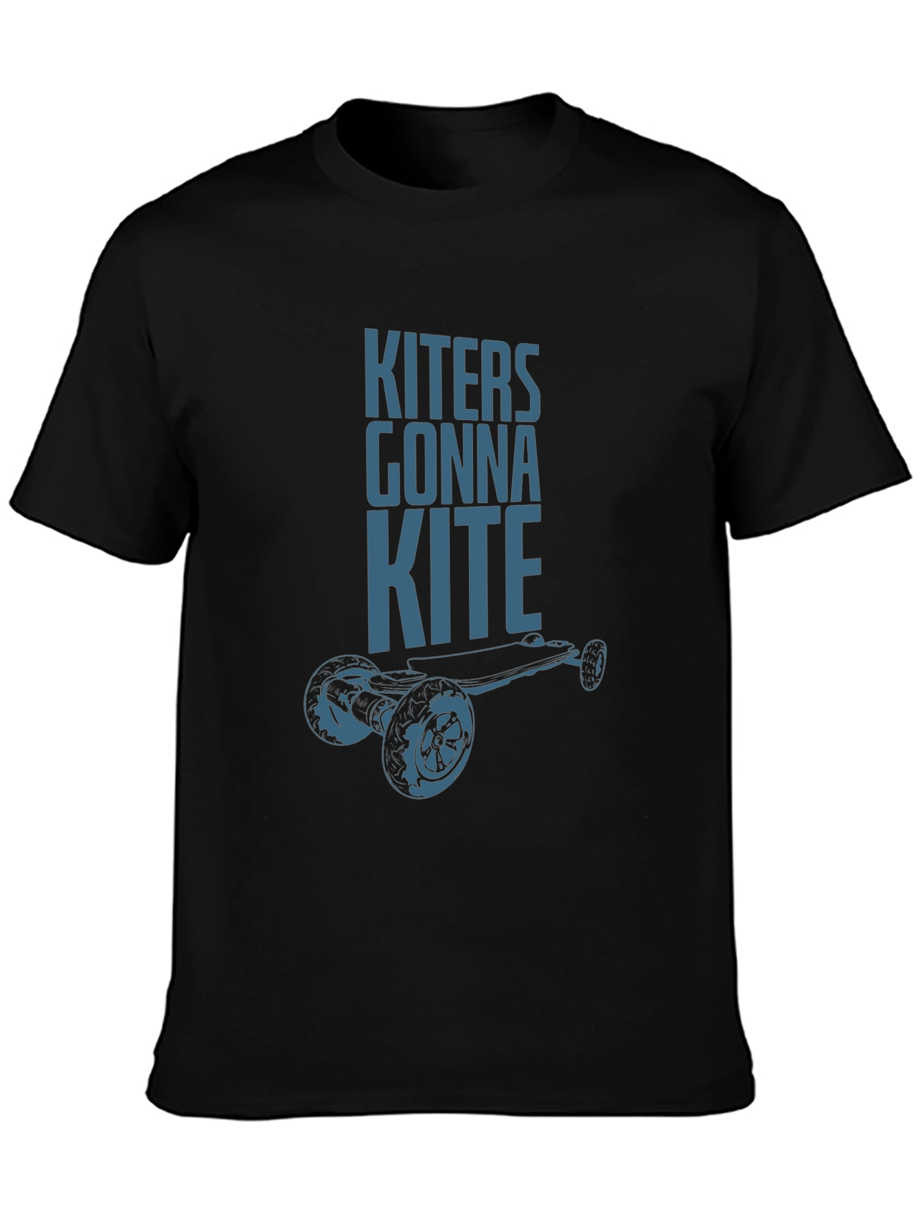 Camiseta Negra Kiters Gonna Kite para Amantes del Skate