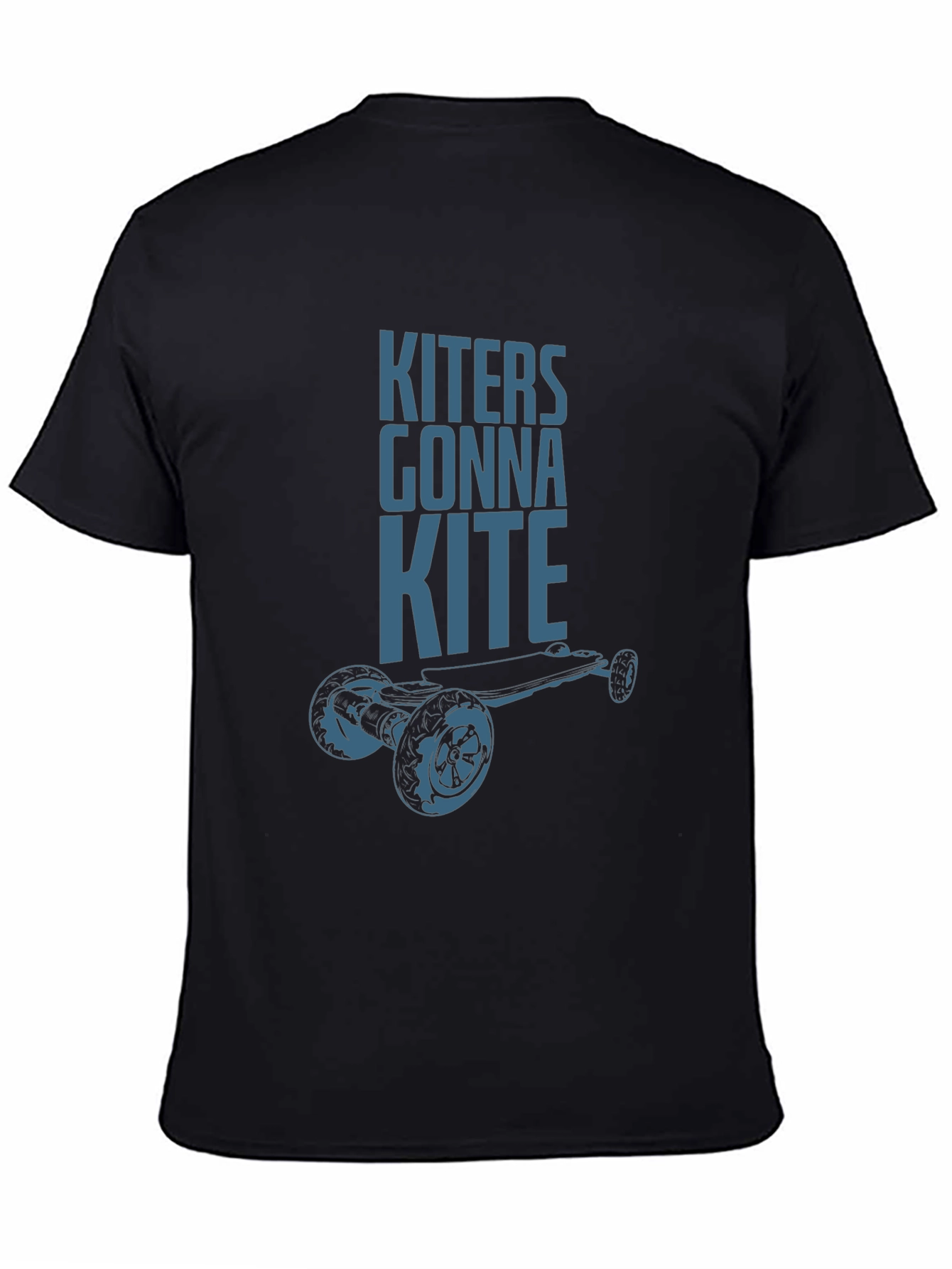 Camiseta Negra Kiters Gonna Kite para Amantes del Skate