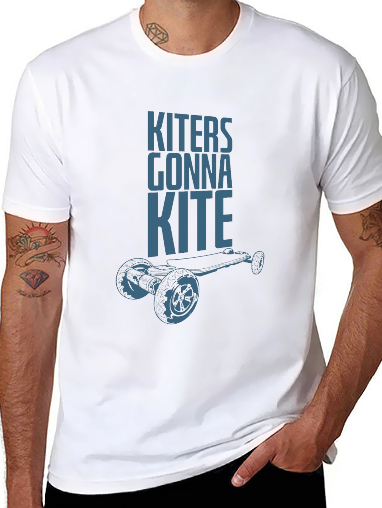 Camiseta Negra Kiters Gonna Kite para Amantes del Skate