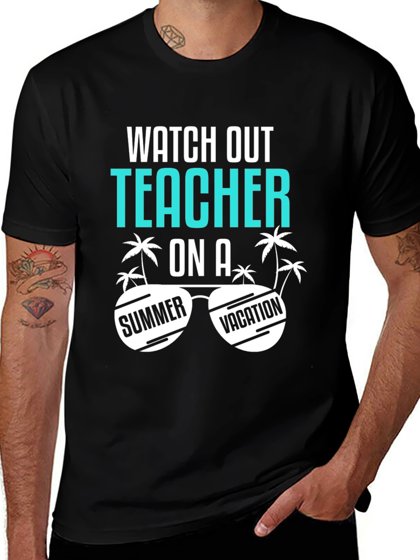 Camiseta Negra: Profesor en Vacaciones