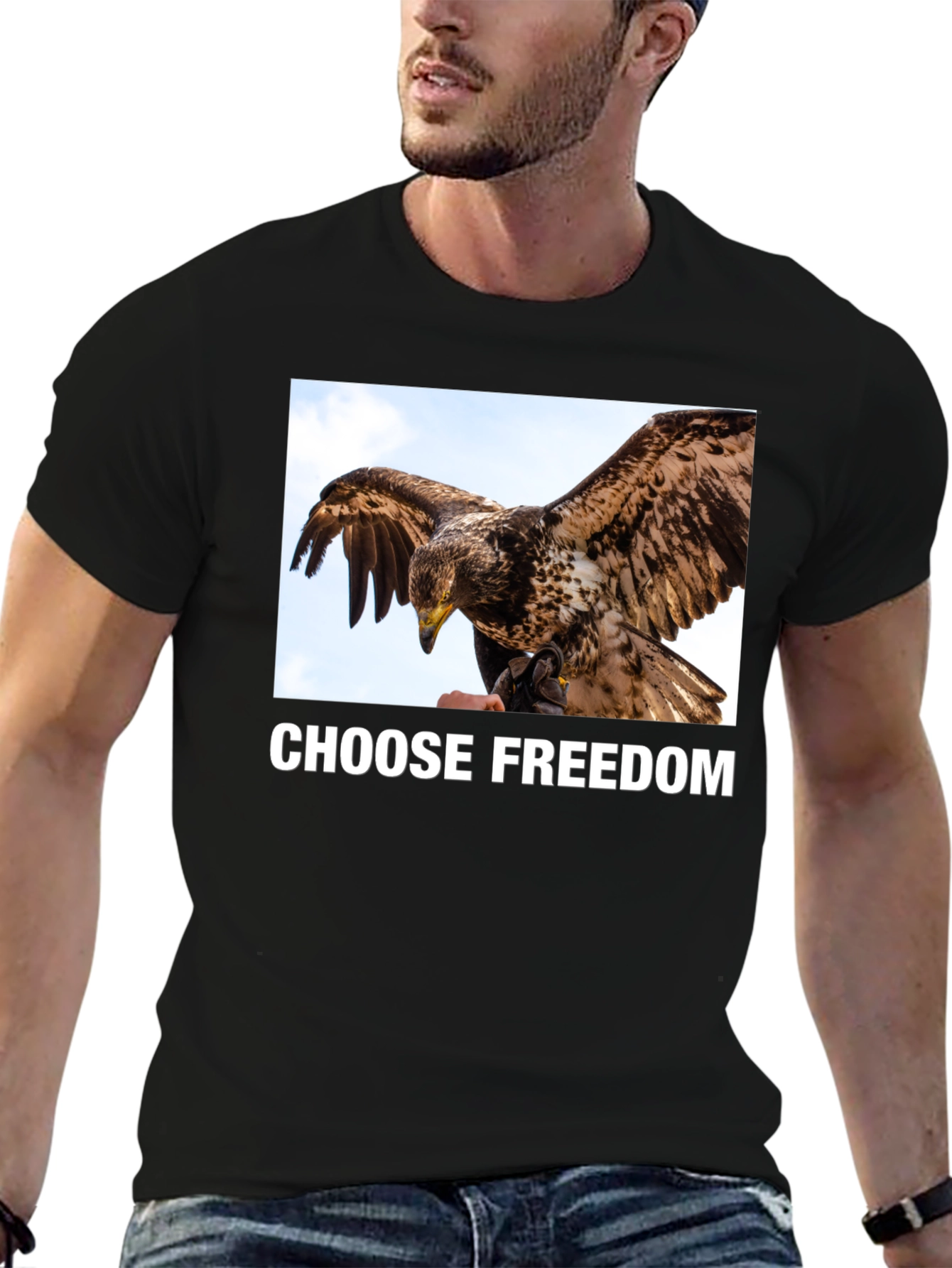 Camiseta Negra Libertad Águila