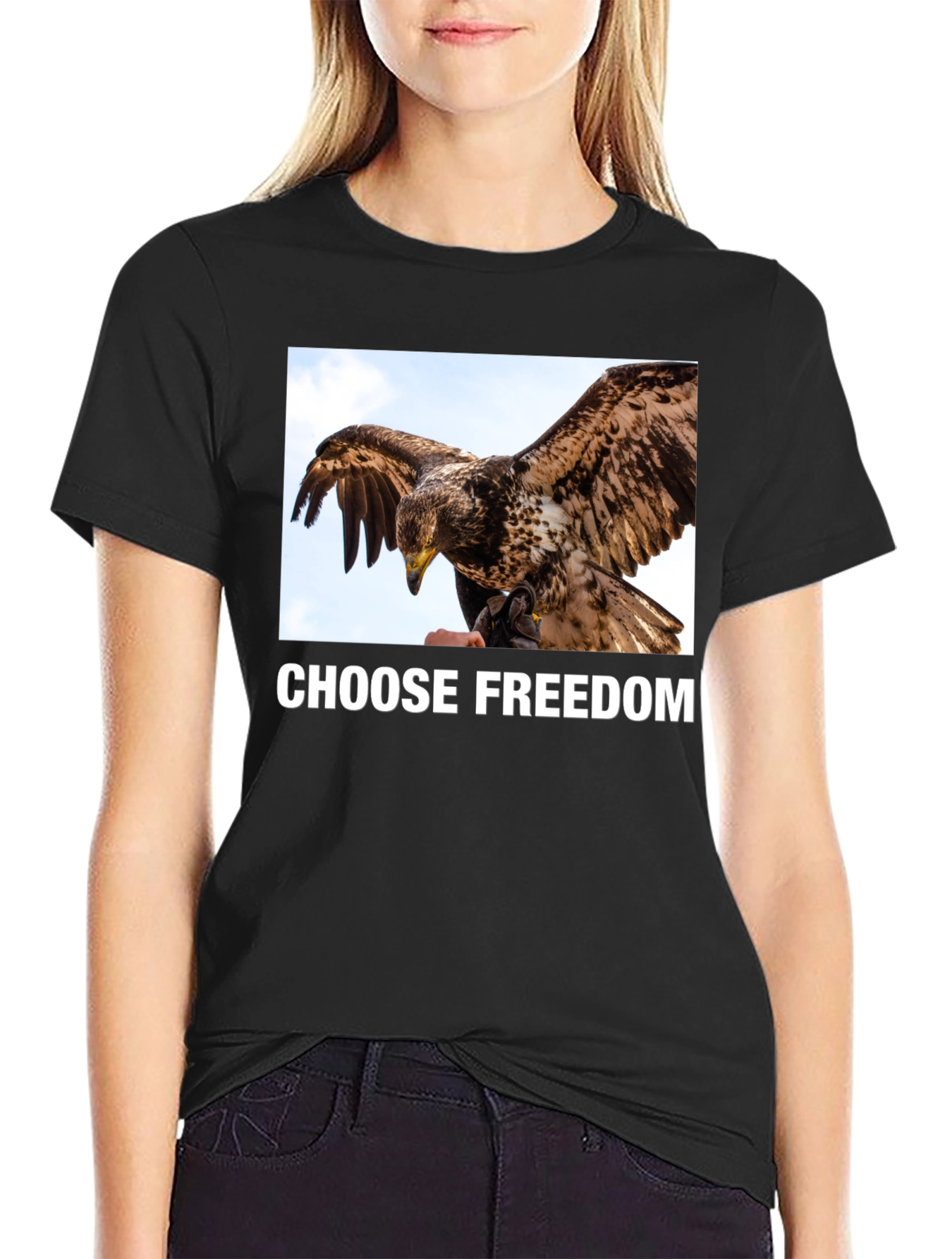 Camiseta Negra Libertad Águila