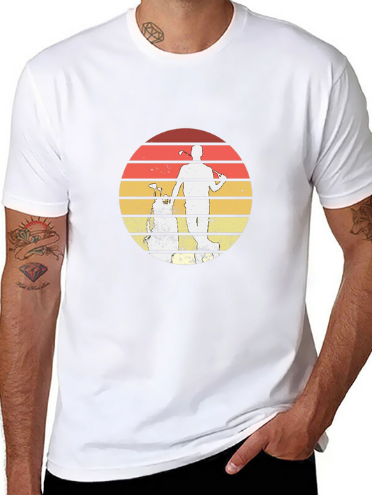 Camiseta Retro Golfista Atardecer Vintage