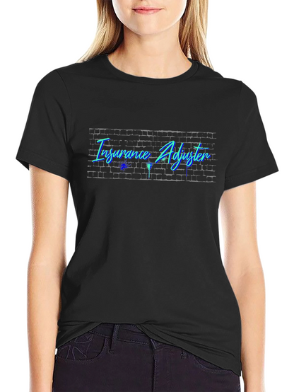Camiseta Negra Ajustador de Seguros Diseño Neón