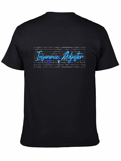 Camiseta Negra Ajustador de Seguros Diseño Neón