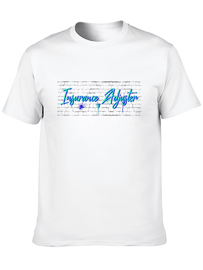 Camiseta Negra Ajustador de Seguros Diseño Neón