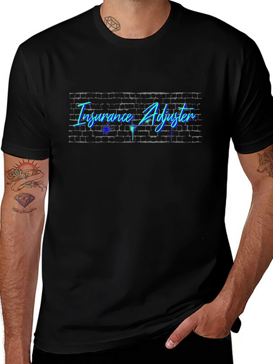 Camiseta Negra Ajustador de Seguros Diseño Neón