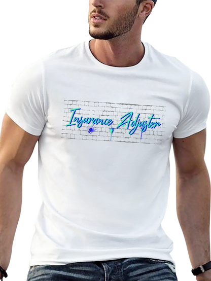 Camiseta Negra Ajustador de Seguros Diseño Neón