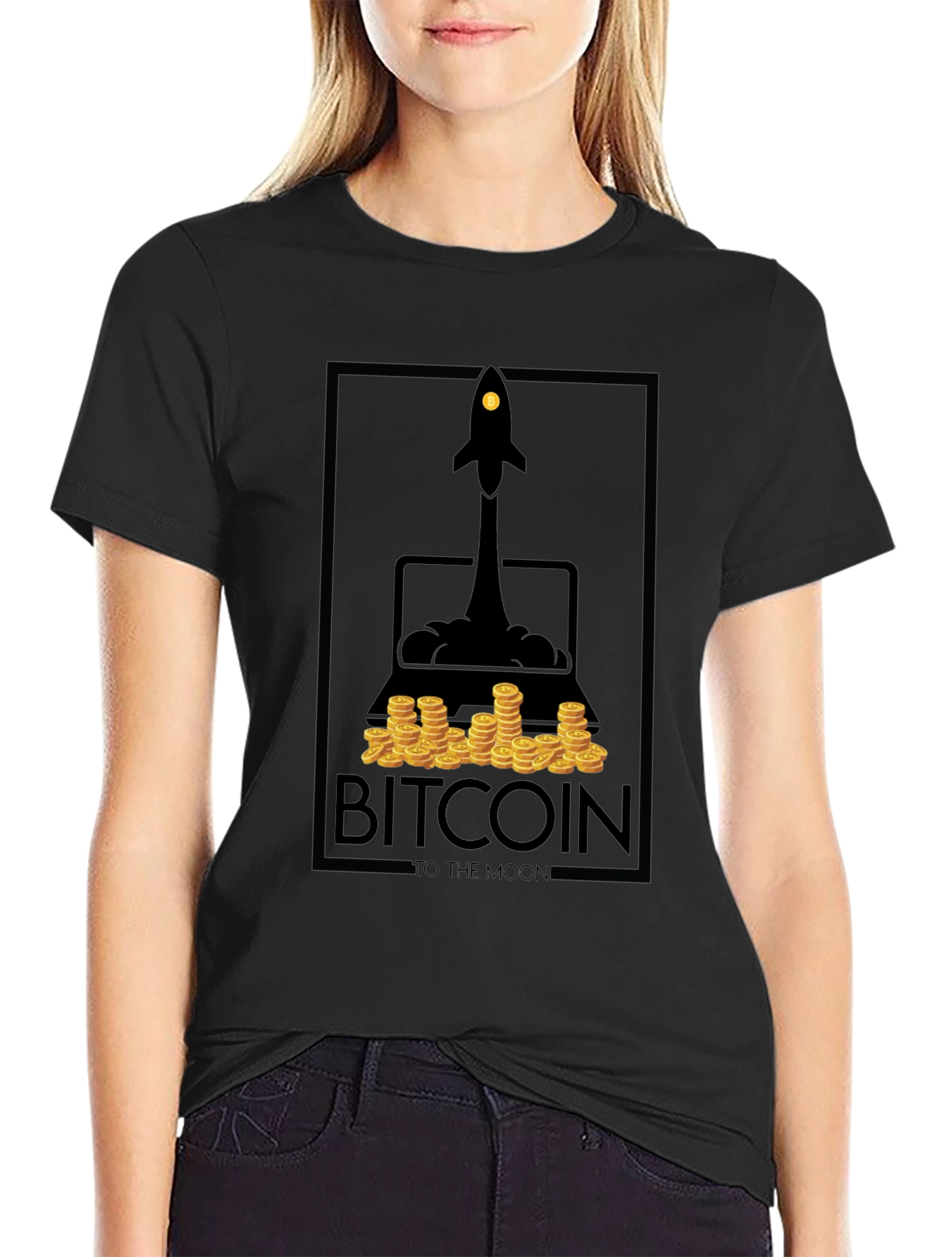 Camiseta Bitcoin To The Moon - Diseño Cripto