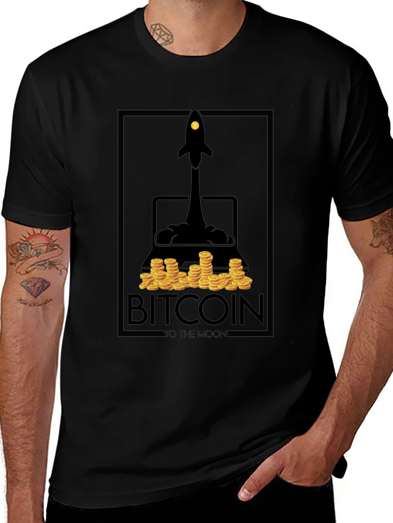Camiseta Bitcoin To The Moon - Diseño Cripto