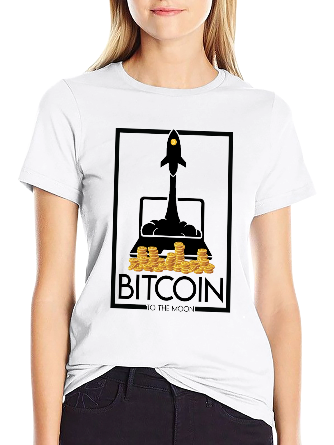 Camiseta Bitcoin To The Moon - Diseño Cripto