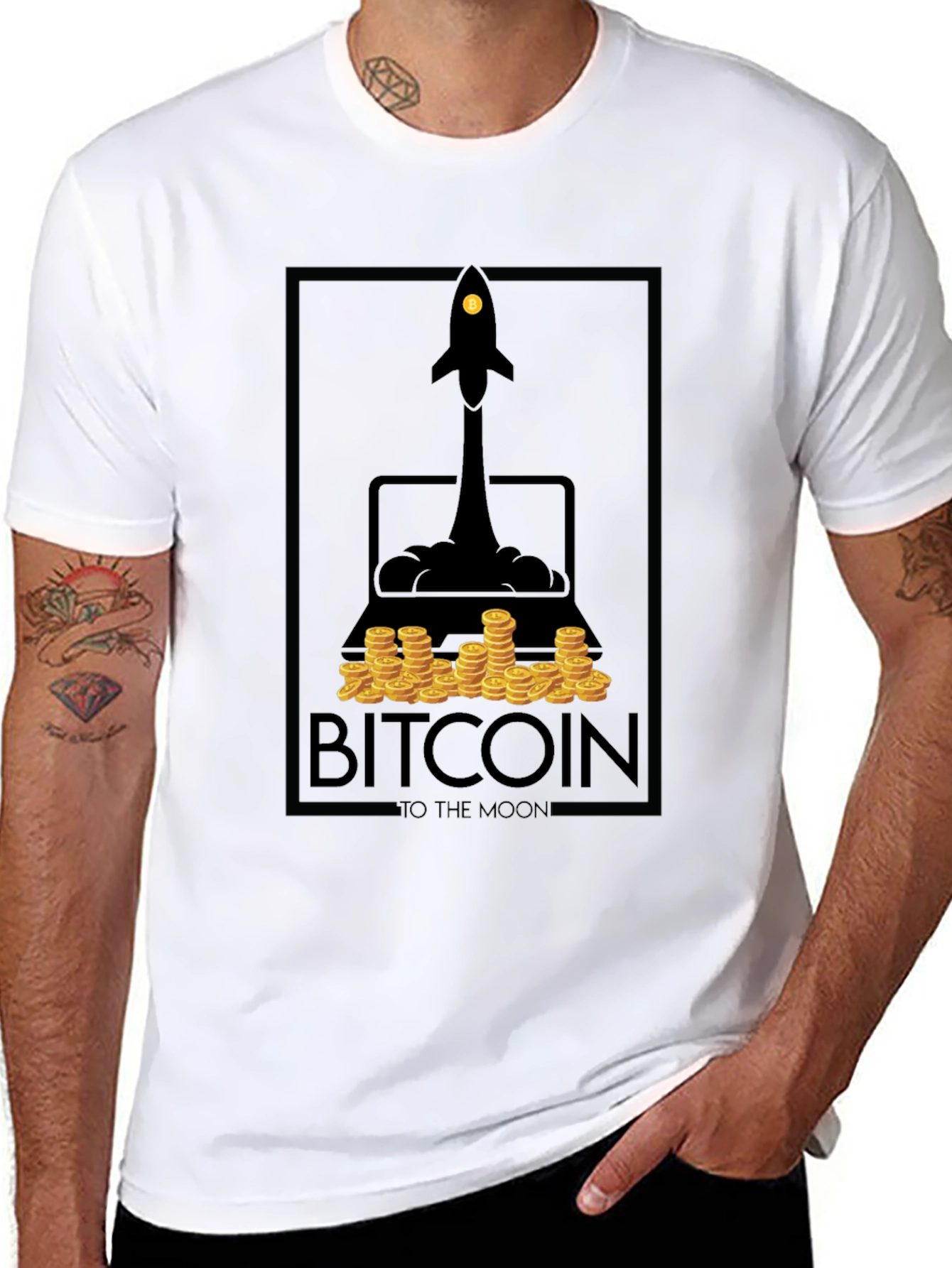 Camiseta Bitcoin To The Moon - Diseño Cripto