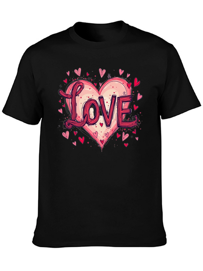 Camiseta Negra Love Corazón San Valentín