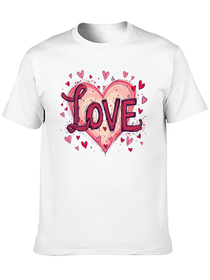 Camiseta Negra Love Corazón San Valentín