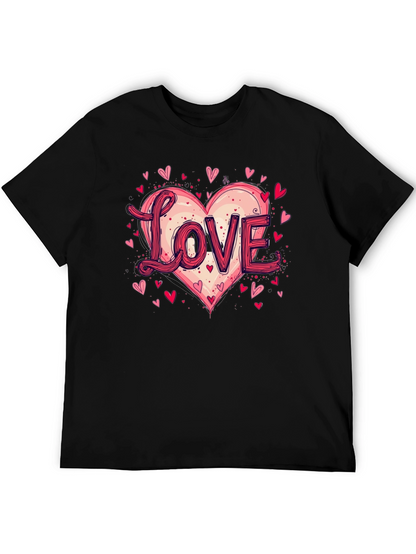 Camiseta Negra Love Corazón San Valentín