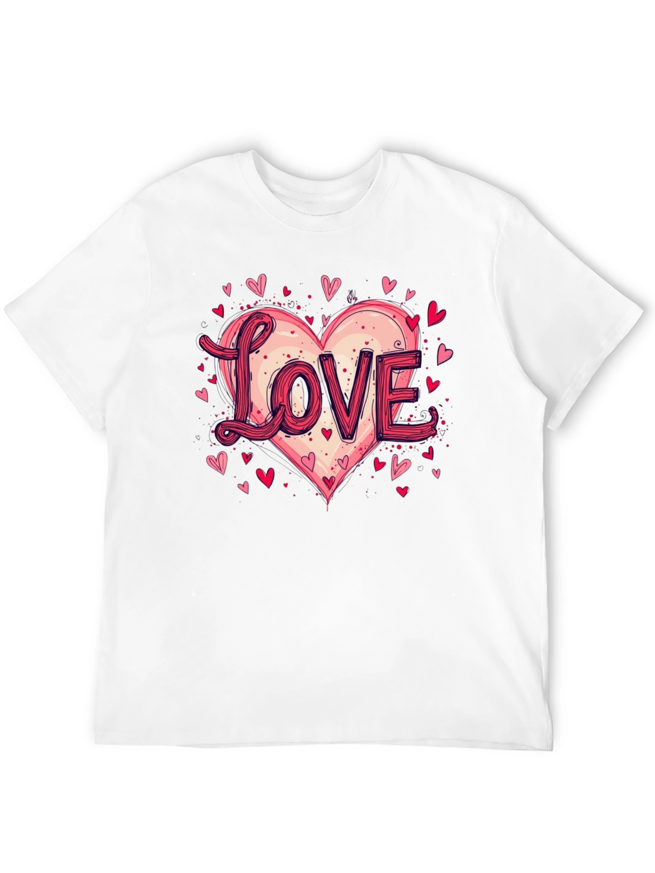 Camiseta Negra Love Corazón San Valentín