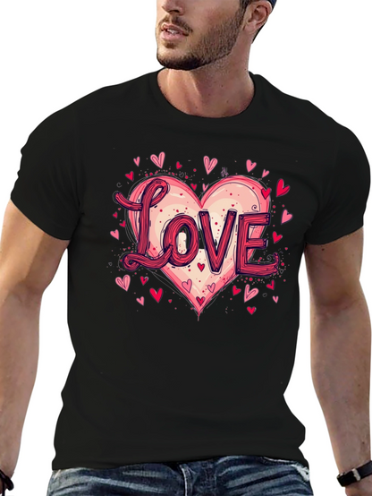 Camiseta Negra Love Corazón San Valentín