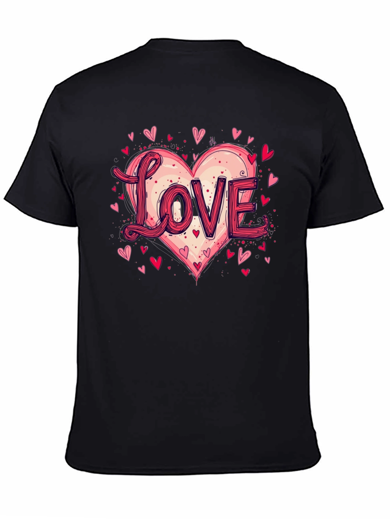 Camiseta Negra Love Corazón San Valentín