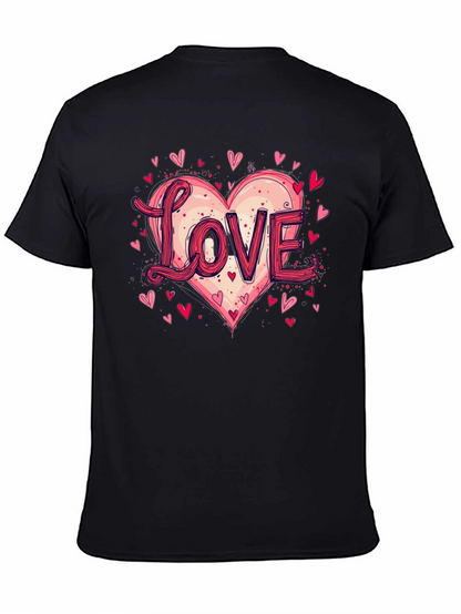 Camiseta Negra Love Corazón San Valentín