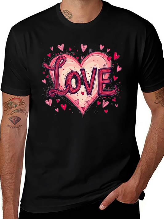 Camiseta Negra Love Corazón San Valentín