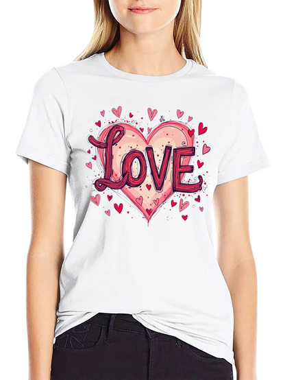 Camiseta Negra Love Corazón San Valentín