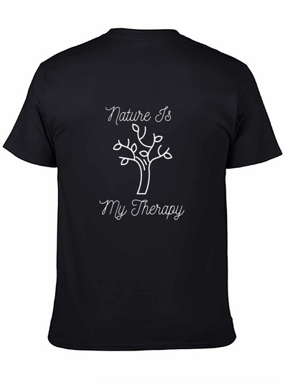 Camiseta Negra Nature Is My Therapy para Hombre