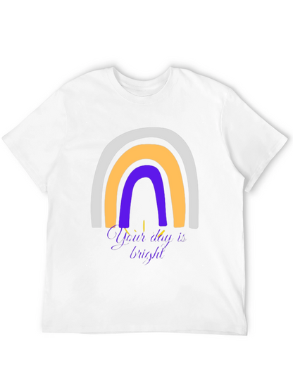 Camiseta Negra Arcoíris con Mensaje Inspirador