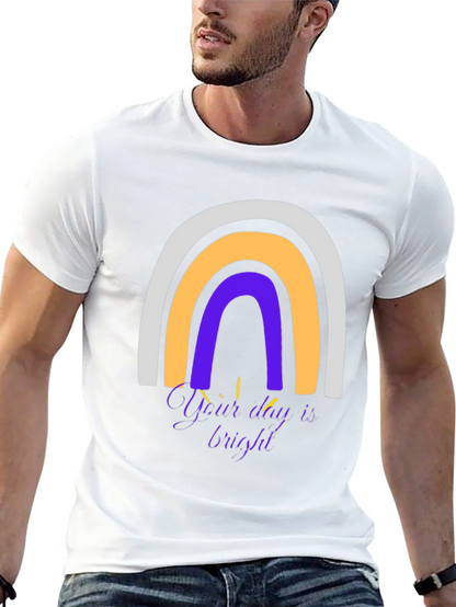 Camiseta Negra Arcoíris con Mensaje Inspirador
