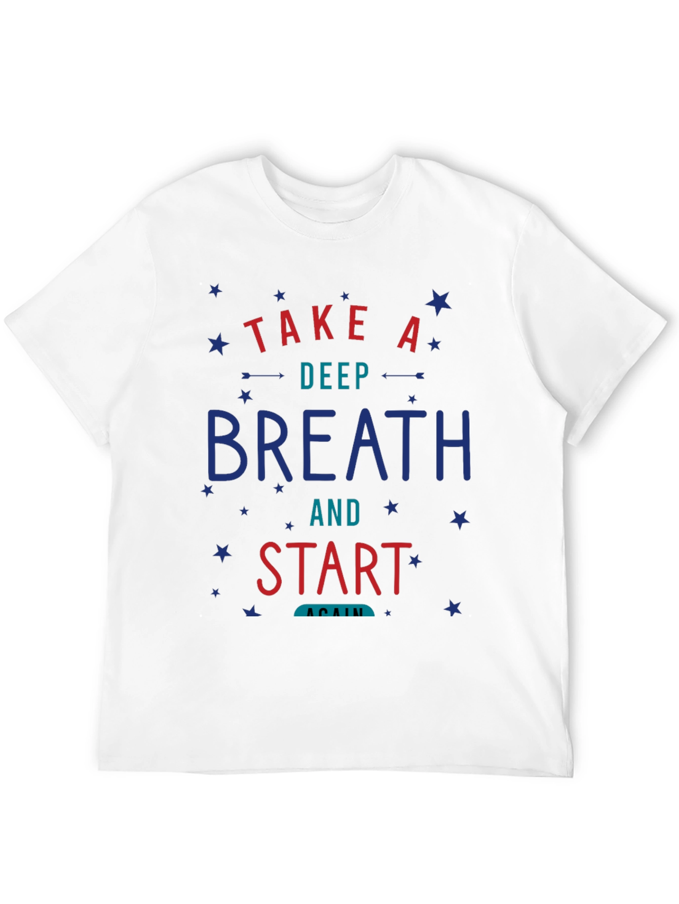 Camiseta Negra con Diseño Motivacional Respira y Comienza