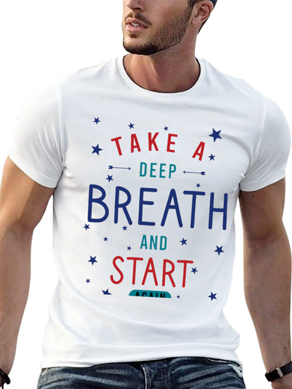 Camiseta Negra con Diseño Motivacional Respira y Comienza